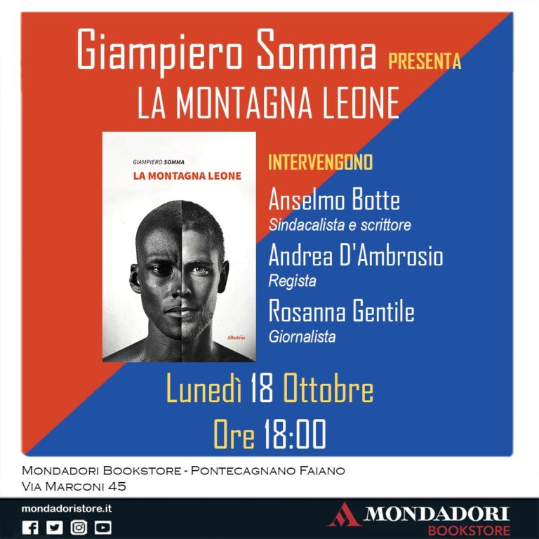 Alla Mondadori Bookstore di Pontecagnano la presentazione del libro “La Montagna Leone”