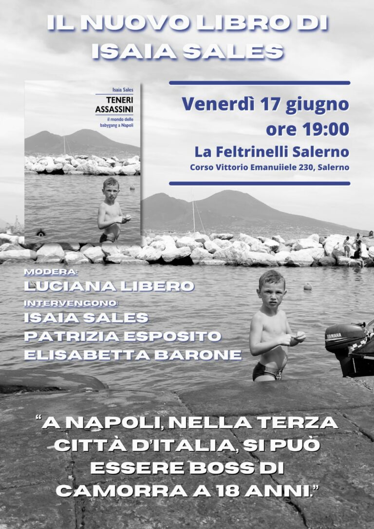 ‘Teneri assassini’, il nuovo libro di Isaia Sales presentato venerdì a Salerno