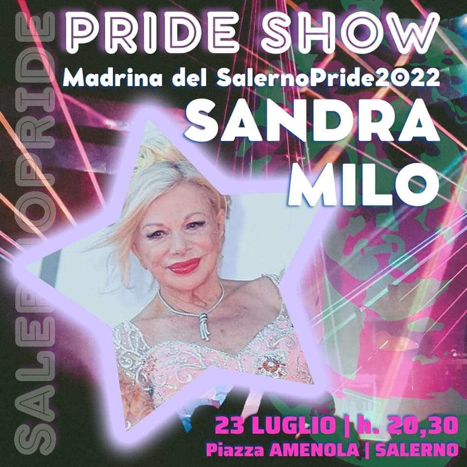 Sandra Milo madrina del Salerno Pride del 23 luglio