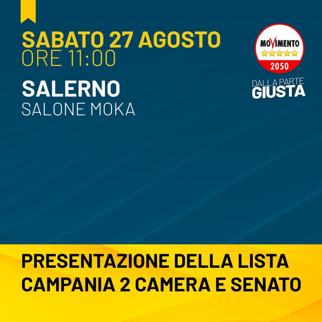Al Salone Moka di Salerno la presentazione della lista Campania 2 Camera e Senato – del M5S