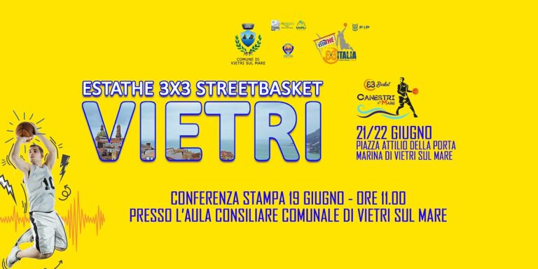 Vietri: il 21 giugno la tappa del 3×3 Estathé streetbasket