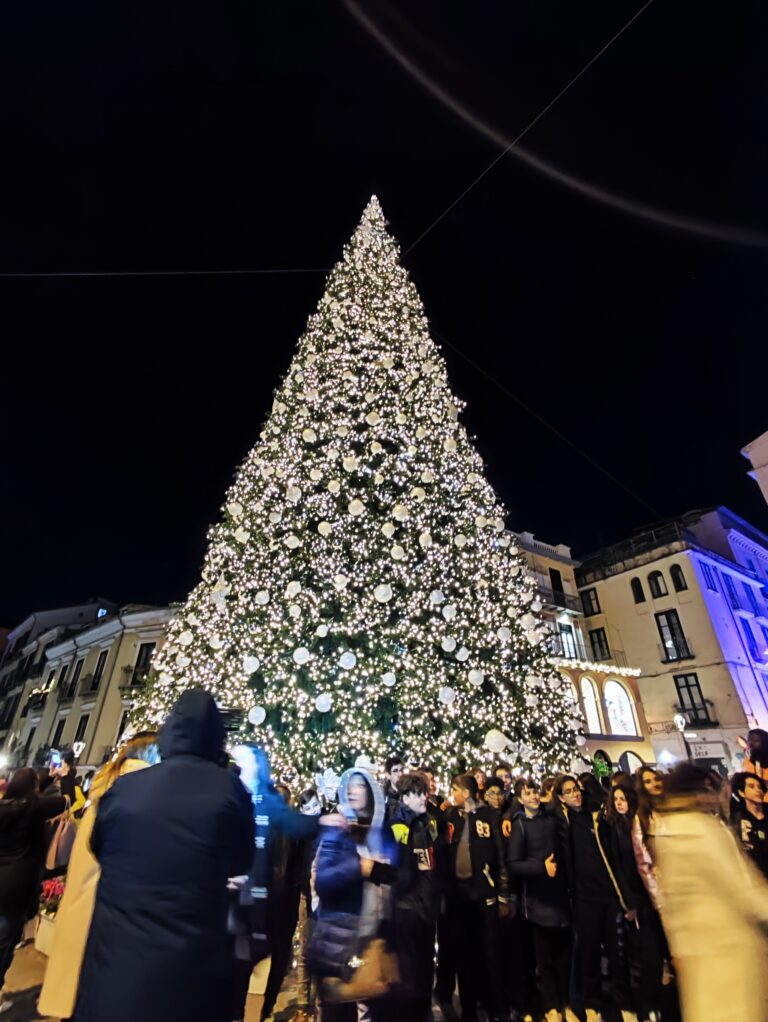 Luci d’Artista, si accende il mega albero in piazza Portanova