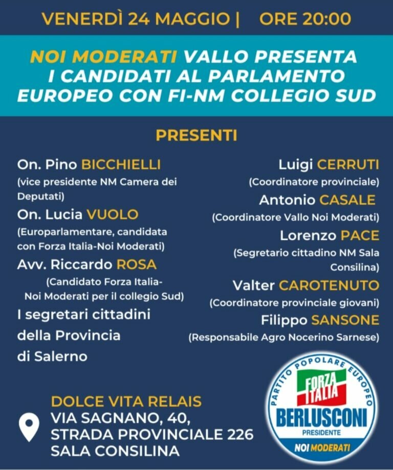 Europee, Vuolo e Rosa a Sala Consilina con gli elettori